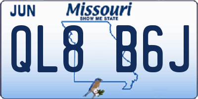 MO license plate QL8B6J