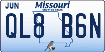 MO license plate QL8B6N