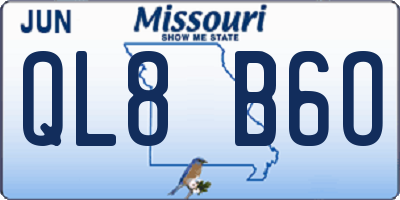 MO license plate QL8B6O
