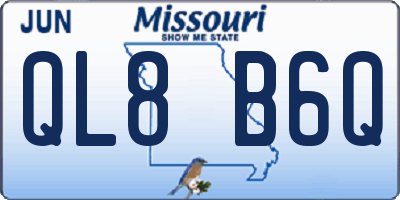 MO license plate QL8B6Q