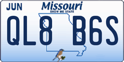 MO license plate QL8B6S