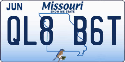 MO license plate QL8B6T