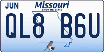 MO license plate QL8B6U