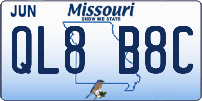 MO license plate QL8B8C