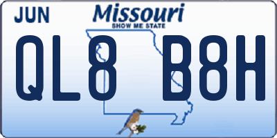 MO license plate QL8B8H