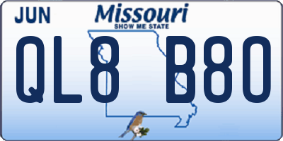 MO license plate QL8B8O