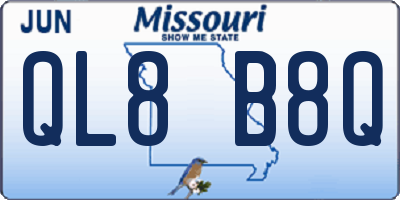 MO license plate QL8B8Q