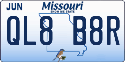 MO license plate QL8B8R