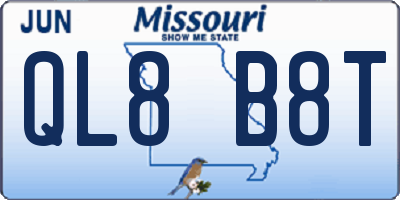 MO license plate QL8B8T