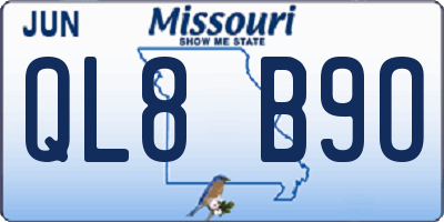 MO license plate QL8B9O