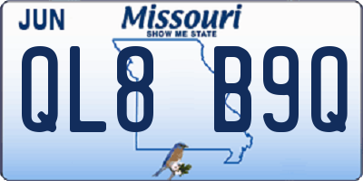 MO license plate QL8B9Q