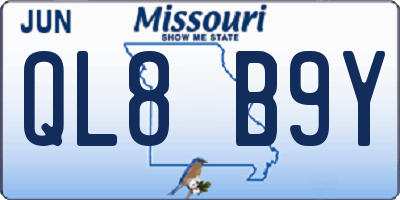 MO license plate QL8B9Y