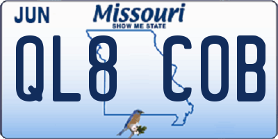 MO license plate QL8C0B