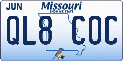 MO license plate QL8C0C