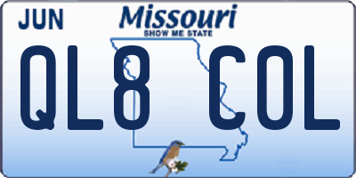 MO license plate QL8C0L