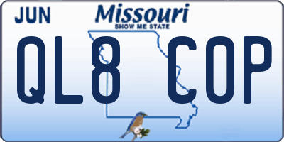 MO license plate QL8C0P