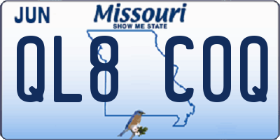 MO license plate QL8C0Q