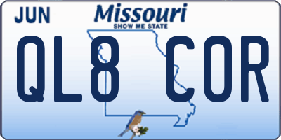 MO license plate QL8C0R