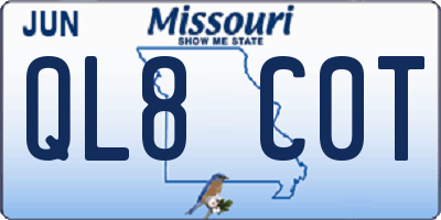 MO license plate QL8C0T
