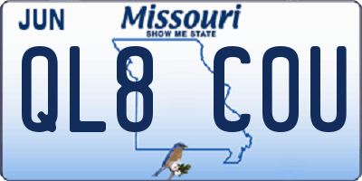 MO license plate QL8C0U