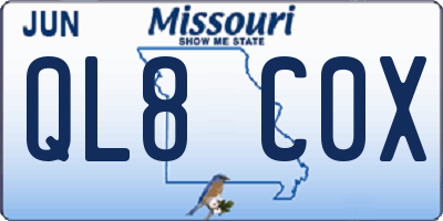 MO license plate QL8C0X