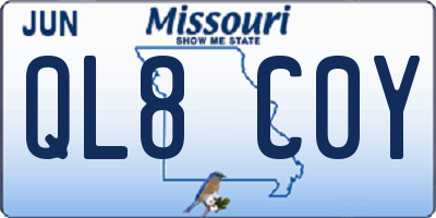 MO license plate QL8C0Y
