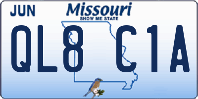 MO license plate QL8C1A
