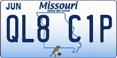 MO license plate QL8C1P
