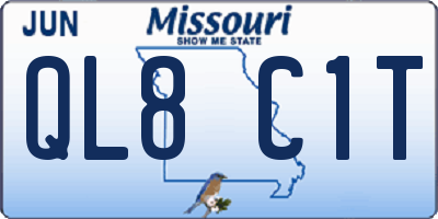 MO license plate QL8C1T