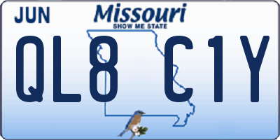 MO license plate QL8C1Y