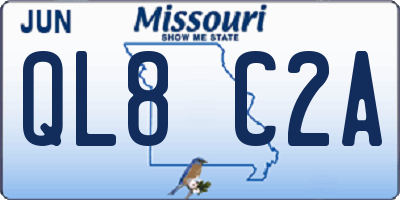 MO license plate QL8C2A