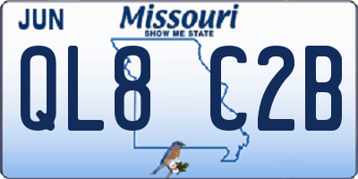 MO license plate QL8C2B