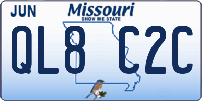 MO license plate QL8C2C