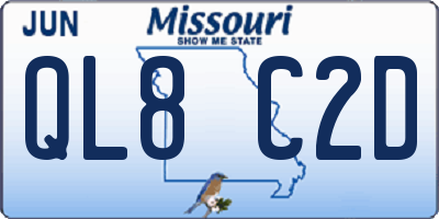 MO license plate QL8C2D