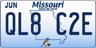 MO license plate QL8C2E
