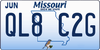 MO license plate QL8C2G