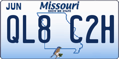 MO license plate QL8C2H