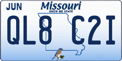 MO license plate QL8C2I
