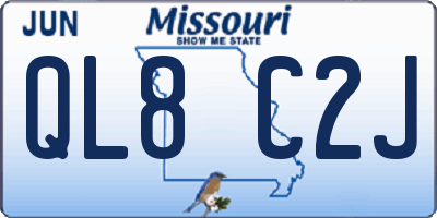 MO license plate QL8C2J