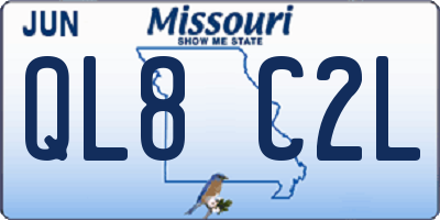 MO license plate QL8C2L