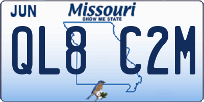 MO license plate QL8C2M