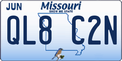 MO license plate QL8C2N
