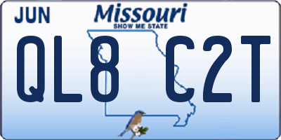 MO license plate QL8C2T
