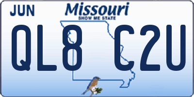 MO license plate QL8C2U