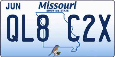 MO license plate QL8C2X