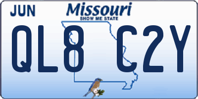 MO license plate QL8C2Y