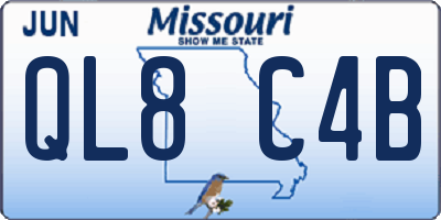 MO license plate QL8C4B