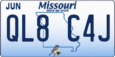 MO license plate QL8C4J