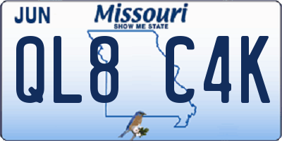 MO license plate QL8C4K