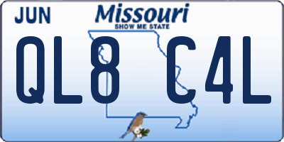 MO license plate QL8C4L